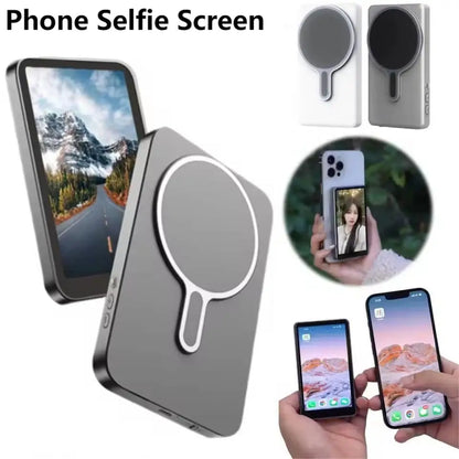 Magnetic Phone Selfie Monitor Screen for Smartphone Rear Camera Vlog Live Stream Wireless WIFI Monitor Screen for iPhone Android