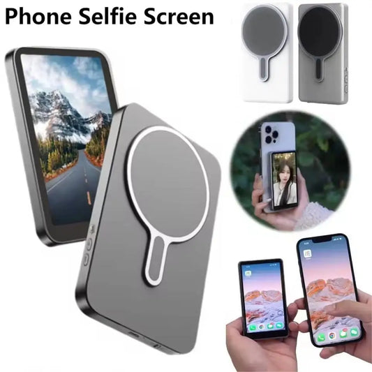 Magnetic Phone Selfie Monitor Screen for Smartphone Rear Camera Vlog Live Stream Wireless WIFI Monitor Screen for iPhone Android